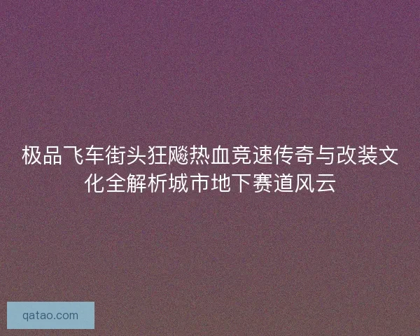 极品飞车街头狂飚热血竞速传奇与改装文化全解析城市地下赛道风云 极品飞车街头狂飚热血竞速传奇与改装文化全解析城市地下赛道风云