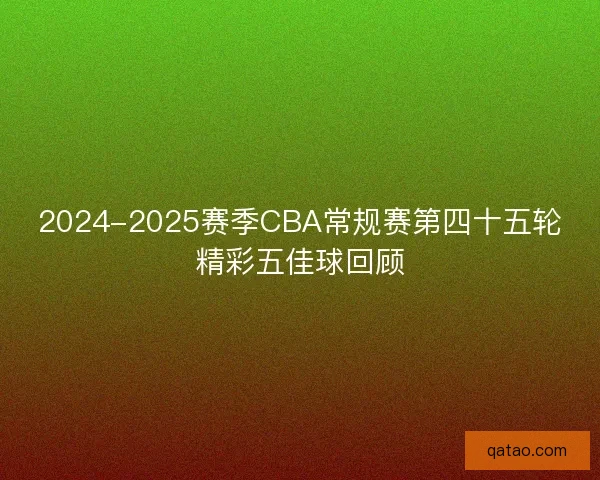 2024-2025赛季CBA常规赛第四十五轮精彩五佳球回顾 2024-2025赛季CBA常规赛第四十五轮精彩五佳球回顾
